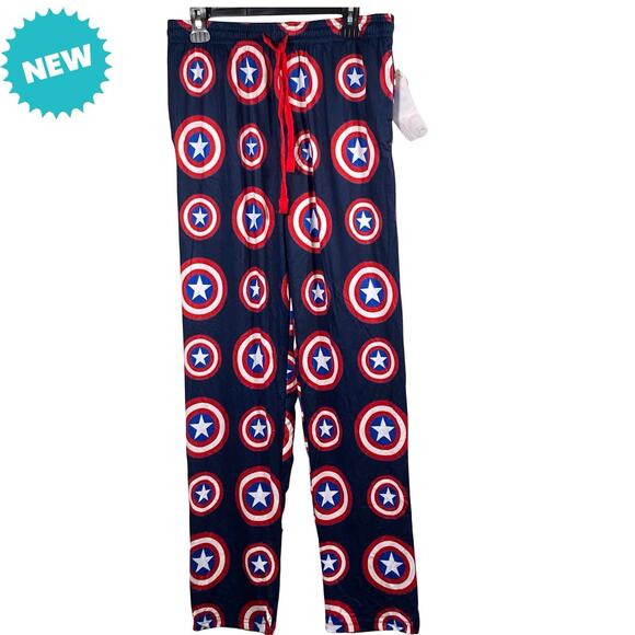 Marvel Pants Men's Medium Captain America Pajama Lounge Pants NWT - Picture 1 of 5
